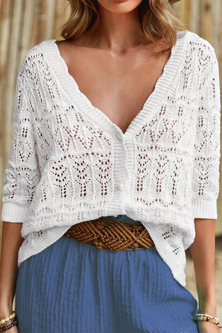 V-Neck Half Sleeve Cardigan