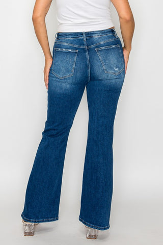 Full Size High Rise Boot cut Jeans with Pockets