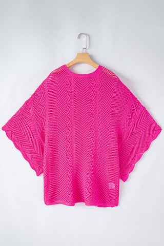 Round Neck Half Sleeve Knit Top