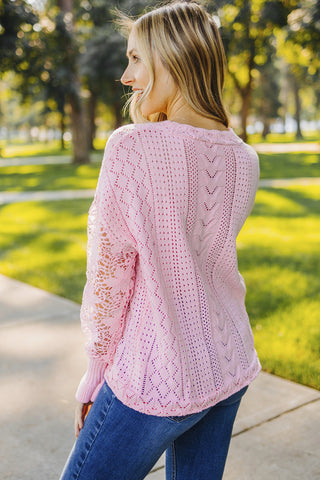 Lantern Sleeve Dropped Shoulder Sweater