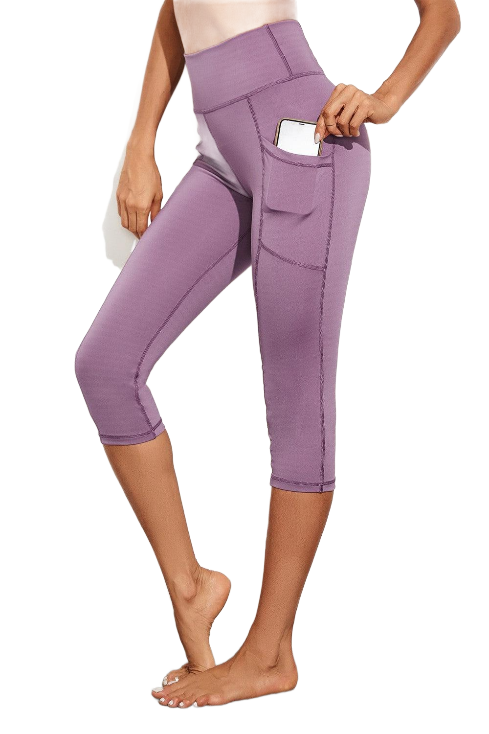 Waistband Active Leggings with Pockets