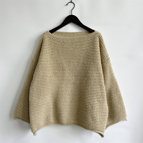 Boat Neck Long Sleeve Sweater