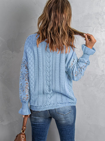 Lantern Sleeve Dropped Shoulder Sweater