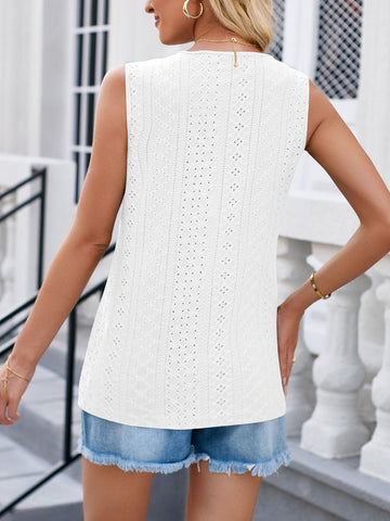 Eyelet V-Neck Tank