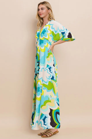 Floral Printed Slit Maxi Dress