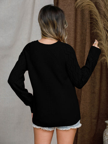 Round Neck Raglan Sleeve Sweater