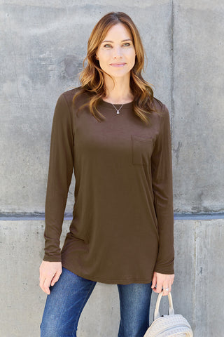 Basic BAE Full Size Round Neck Long Sleeve Top