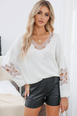 V-Neck Raglan Sleeve Sweater