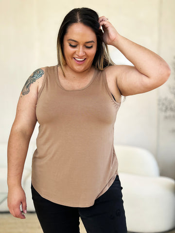 Full Size Round Neck Curved Hem Tank