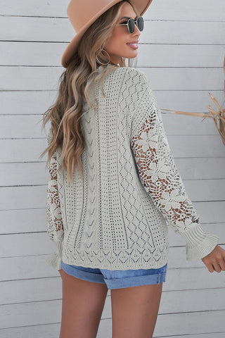 Lantern Sleeve Dropped Shoulder Sweater