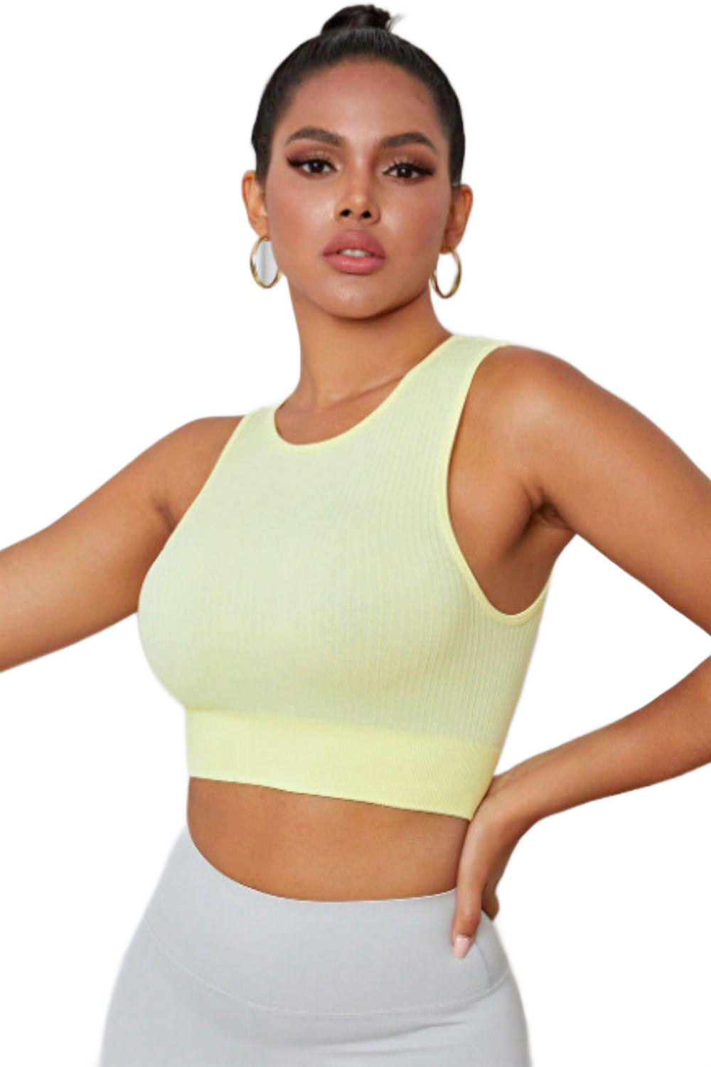 Round Neck Long Active Bra