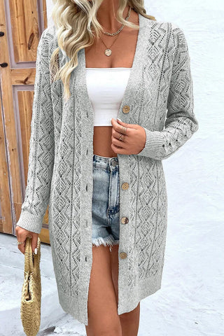 Button Down Long Sleeve Cardigan