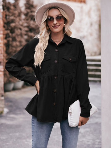 Collared Neck Long Sleeve Shirt