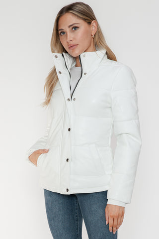 PMI Pocketed Zip Up Turtleneck Puffer Jacket