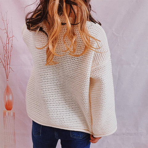 Boat Neck Long Sleeve Sweater