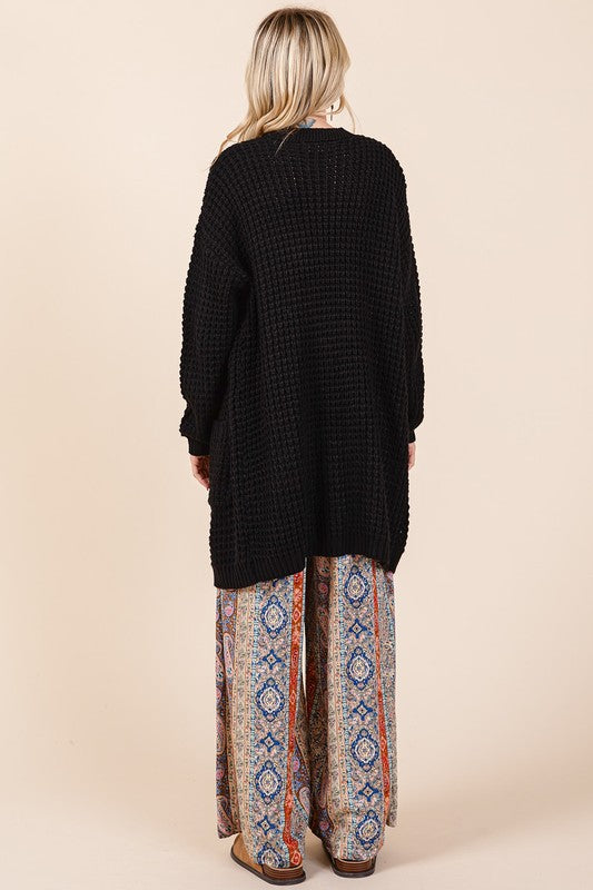 Open Front Long Sleeve Long line Cardigan