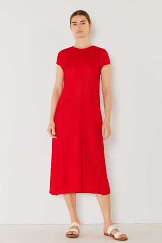 Swim Pleated Cap Sleeve A-Line Dress