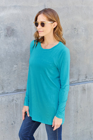 Basic BAE Full Size Round Neck Long Sleeve Top