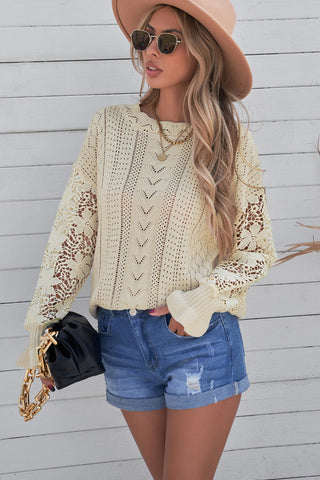 Lantern Sleeve Dropped Shoulder Sweater