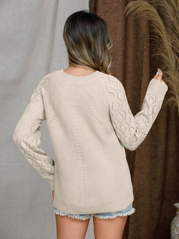 Round Neck Raglan Sleeve Sweater