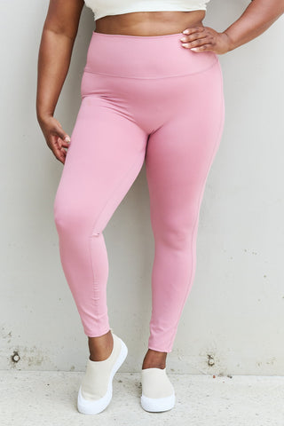 Full Size High Waist Active Leggings in Light Rose