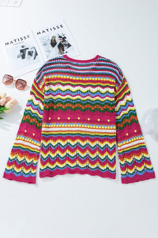 Round Neck Long Sleeve Knit Top