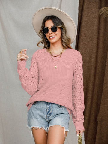 Round Neck Raglan Sleeve Sweater