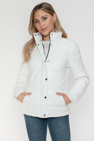 PMI Pocketed Zip Up Turtleneck Puffer Jacket