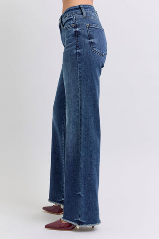 Judy Blue Full Size Raw Hem Mid-Rise Jeans