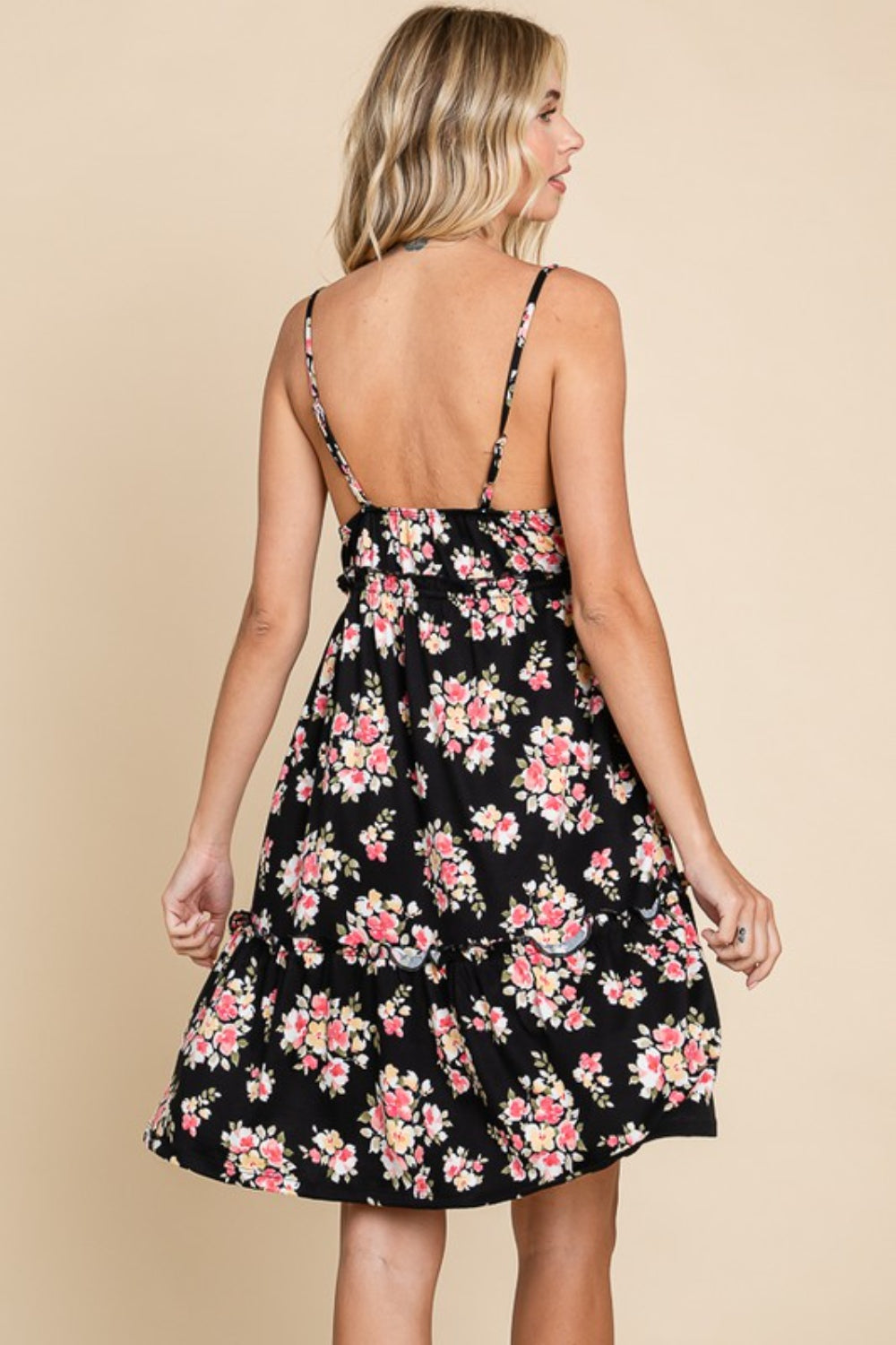 Full Size Floral Frill Cami Dress