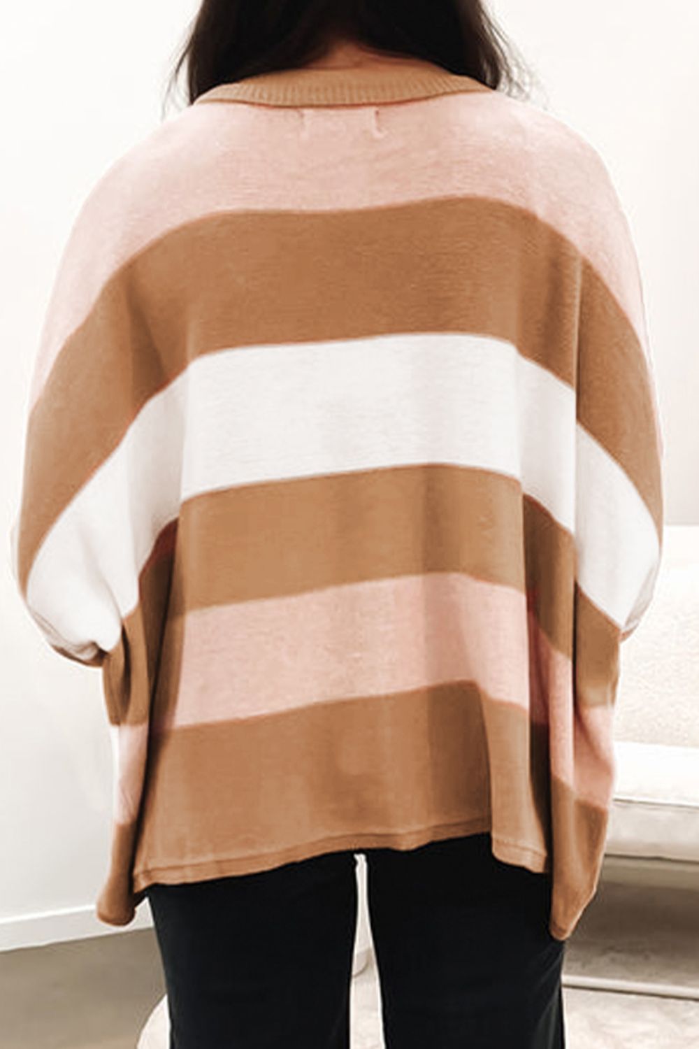 Striped Round Neck Long Sleeve Sweater