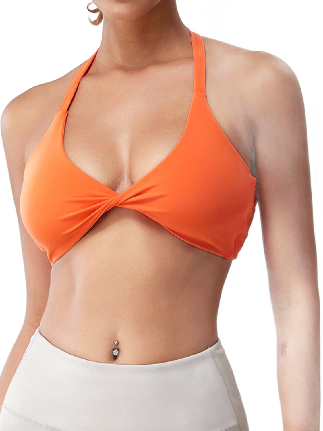 Twisted Halter Neck Active Bra