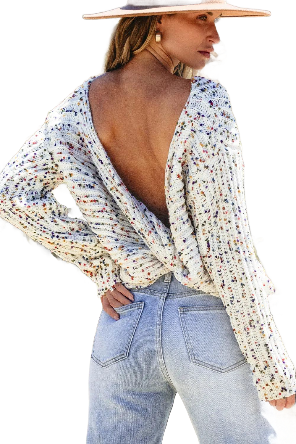 Twisted Confetti Boat Neck Sweater