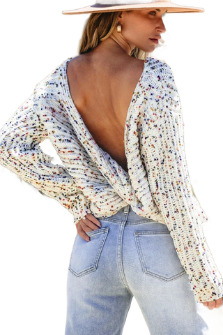 Twisted Confetti Boat Neck Sweater