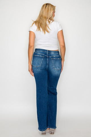 Full Size High Rise Boot cut Jeans with Pockets