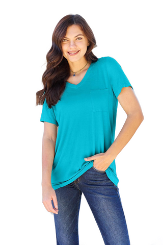 Full Size V-Neck Short Sleeve T-Shirt