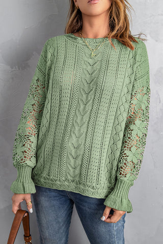 Lantern Sleeve Dropped Shoulder Sweater