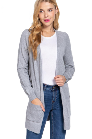 Open Front Long Sleeve Cardigan