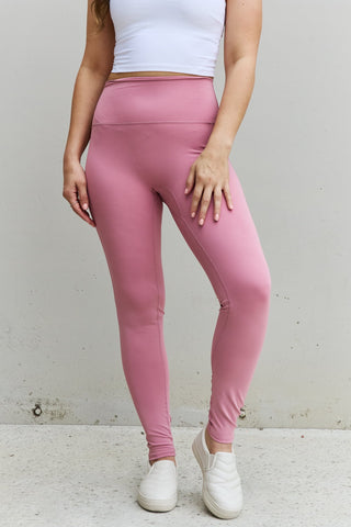 Full Size High Waist Active Leggings in Light Rose