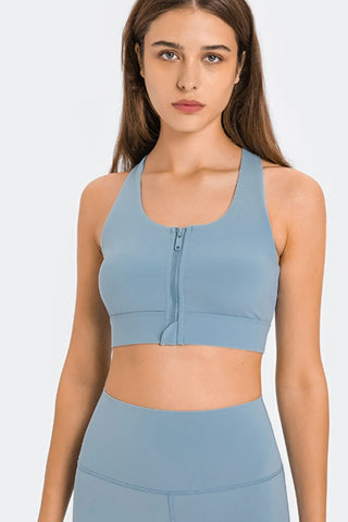 Zip Up Racer back Sports Bra