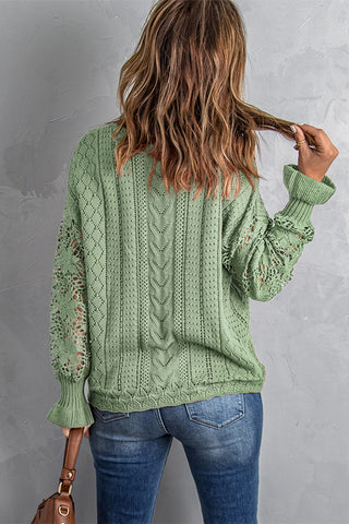 Lantern Sleeve Dropped Shoulder Sweater