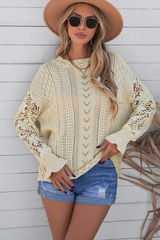 Lantern Sleeve Dropped Shoulder Sweater