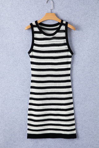 Striped Wide Strap Knit Dress