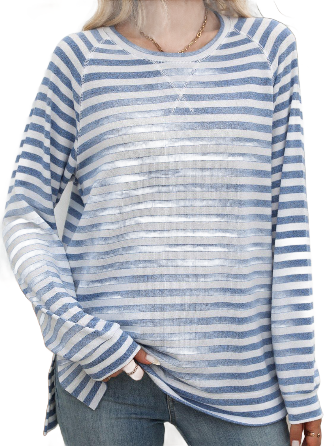 Striped Round Neck Long Sleeve T-Shirt