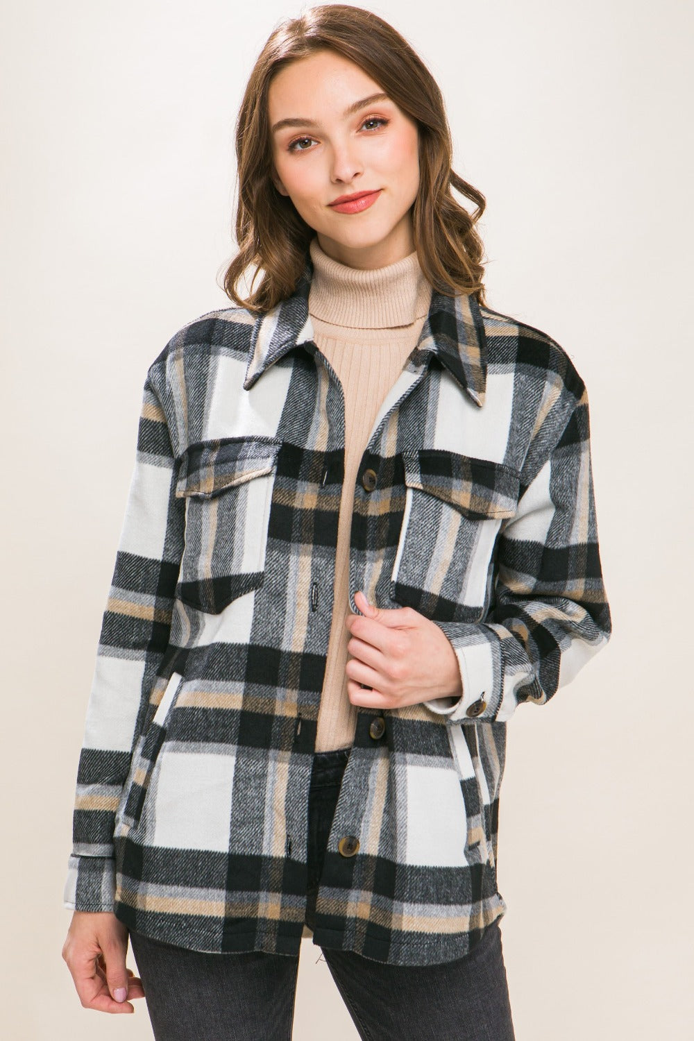 Love Tree Plaid Button Up Shacked