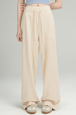 Basic Bea Drawstring Wide Leg Pants with Pockets