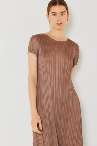 Swim Pleated Cap Sleeve A-Line Dress