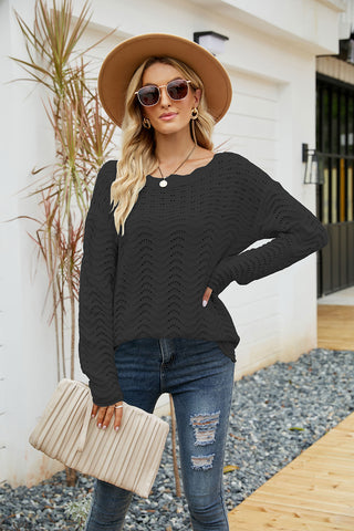 Round Neck Drop Shoulder Sweater