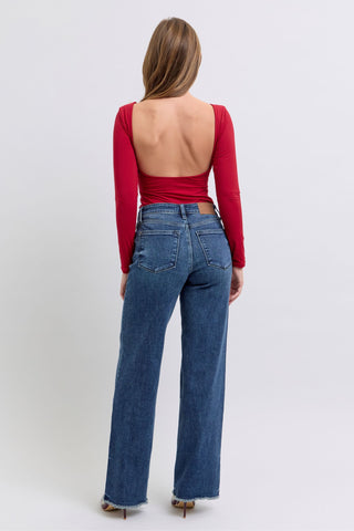 Judy Blue Full Size Raw Hem Mid-Rise Jeans