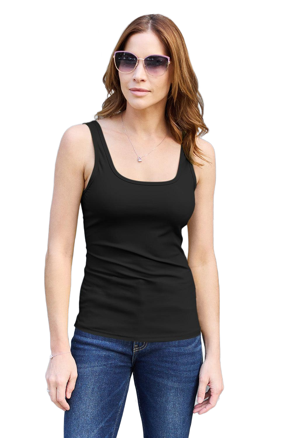 Full Size Square Neck Wide Strap Tank